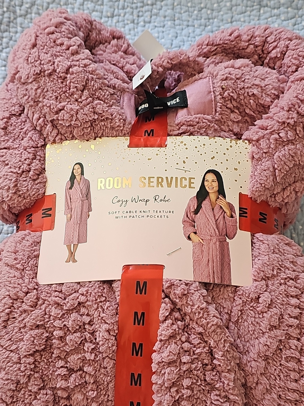 ROOM SERVICE Cozy Wrap Robe in Dusty Rose - Picture 2 of 5